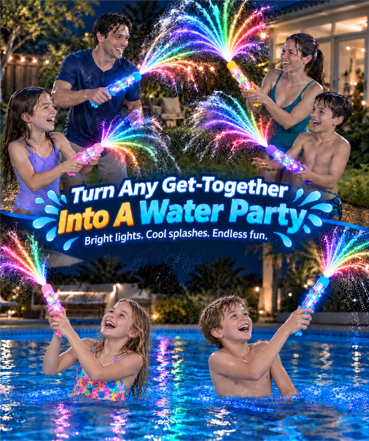 HomeCleanGoods™ PrismSplash Rainbow Firework LED Water Blaster