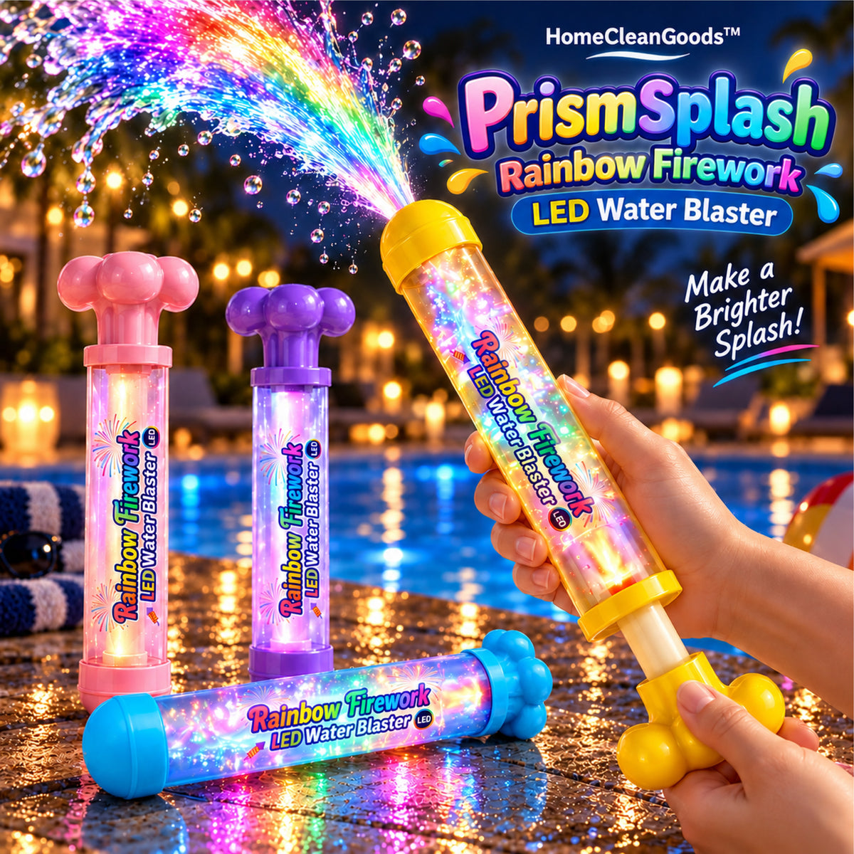 HomeCleanGoods™ PrismSplash Rainbow Firework LED Water Blaster
