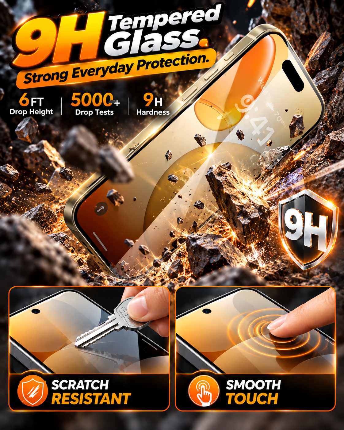 HomeCleanGoods™ QuickGlide Tempered Glass Screen Applicator Kit