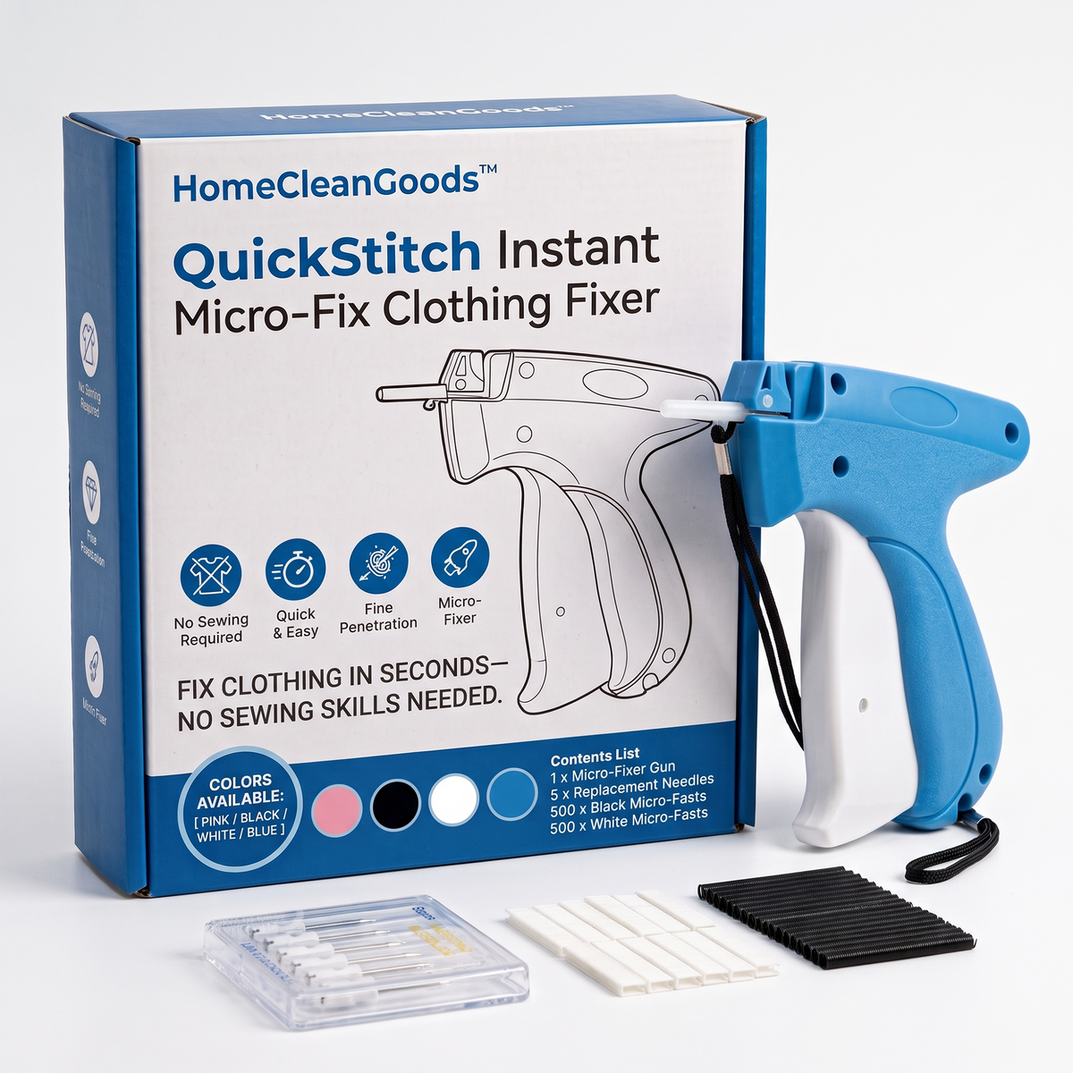HomeCleanGoods™ QuickStitch Instant Micro-Fix Clothing Fixer