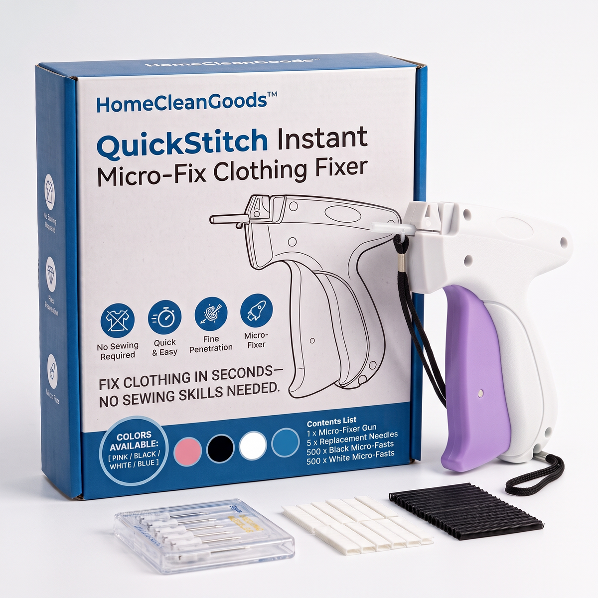 HomeCleanGoods™ QuickStitch Instant Micro-Fix Clothing Fixer