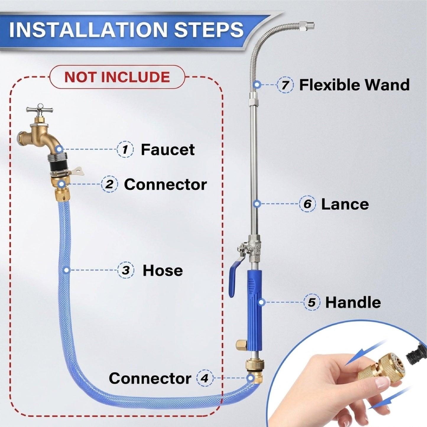 HomeCleanGoods™ QuickWash Heavy-Duty Pressure Wand
