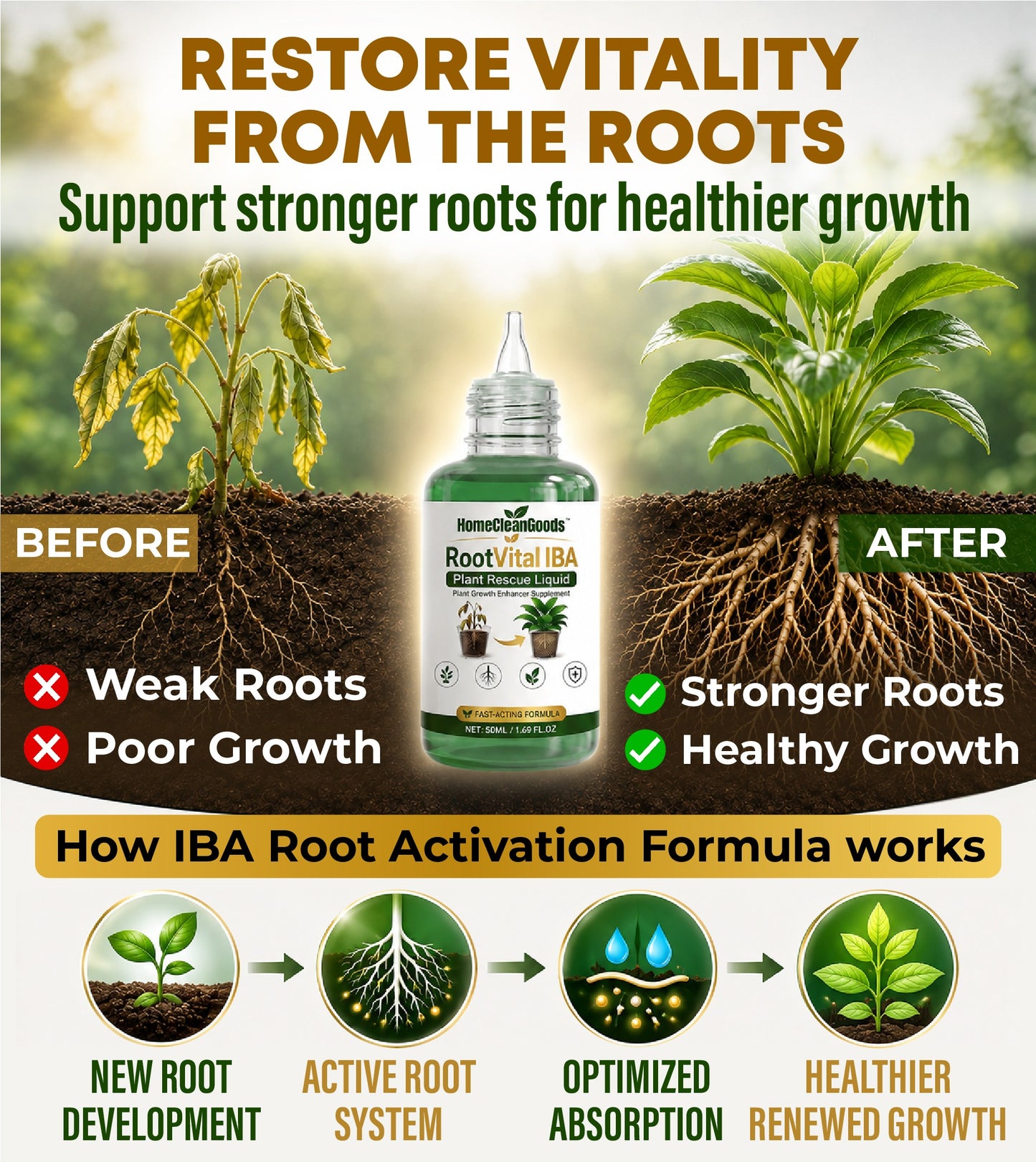 HomeCleanGoods™ RootVital IBA Plant Rescue Liquid