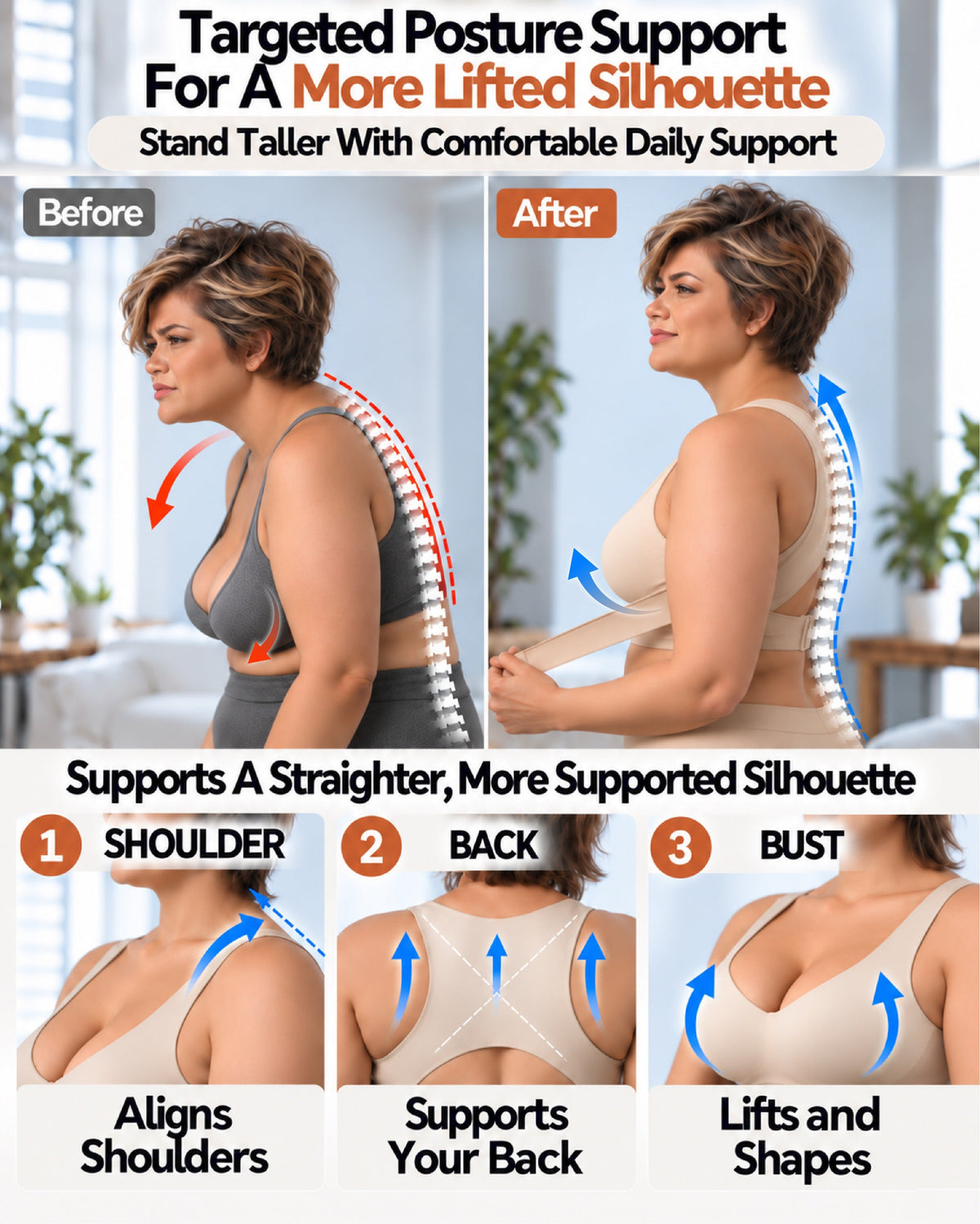HomeCleanGoods™ ShapeAlign Wraparound Posture Lift Bra
