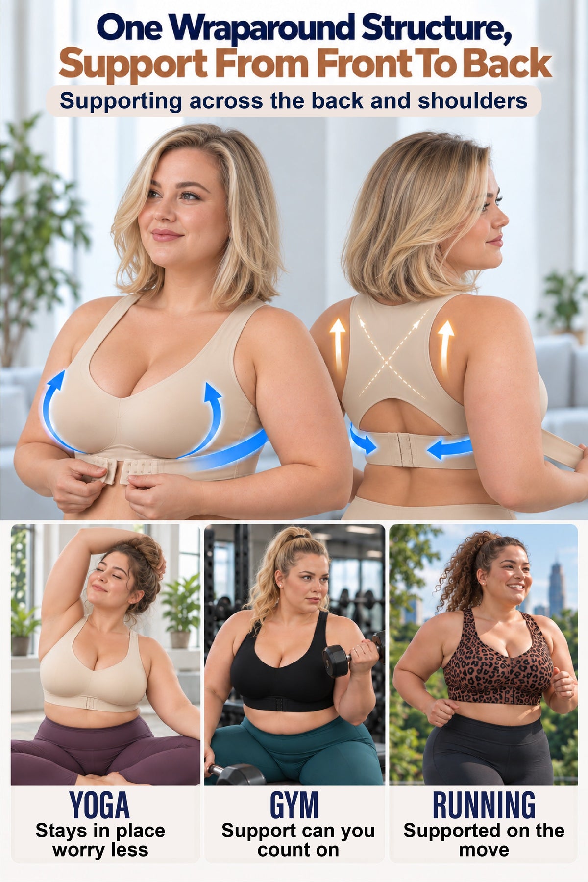 HomeCleanGoods™ ShapeAlign Wraparound Posture Lift Bra