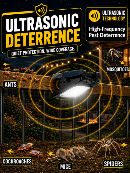 HomeCleanGoods™ SonicBarrier Clip-On Solar Pest Deterrent Light 