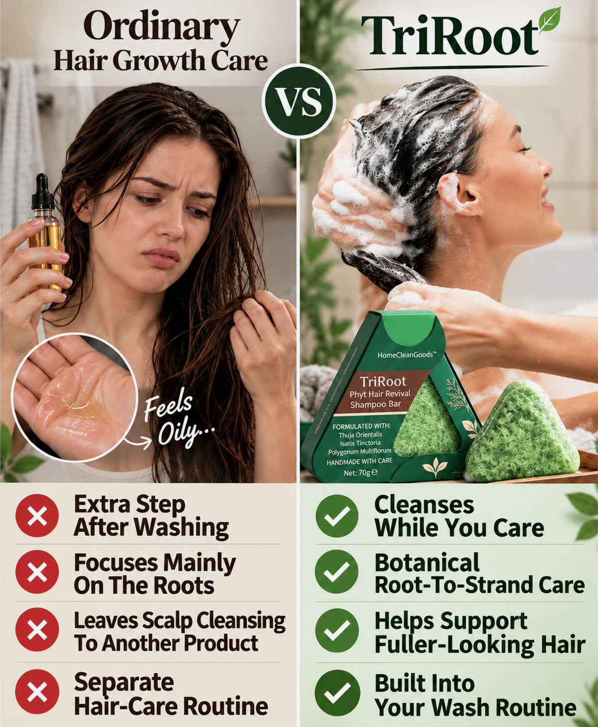 HomeCleanGoods™ TriRoot Phyto Hair Revival Shampoo Bar