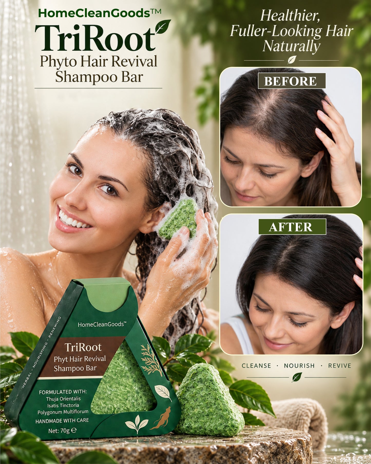 HomeCleanGoods™ TriRoot Phyto Hair Revival Shampoo Bar