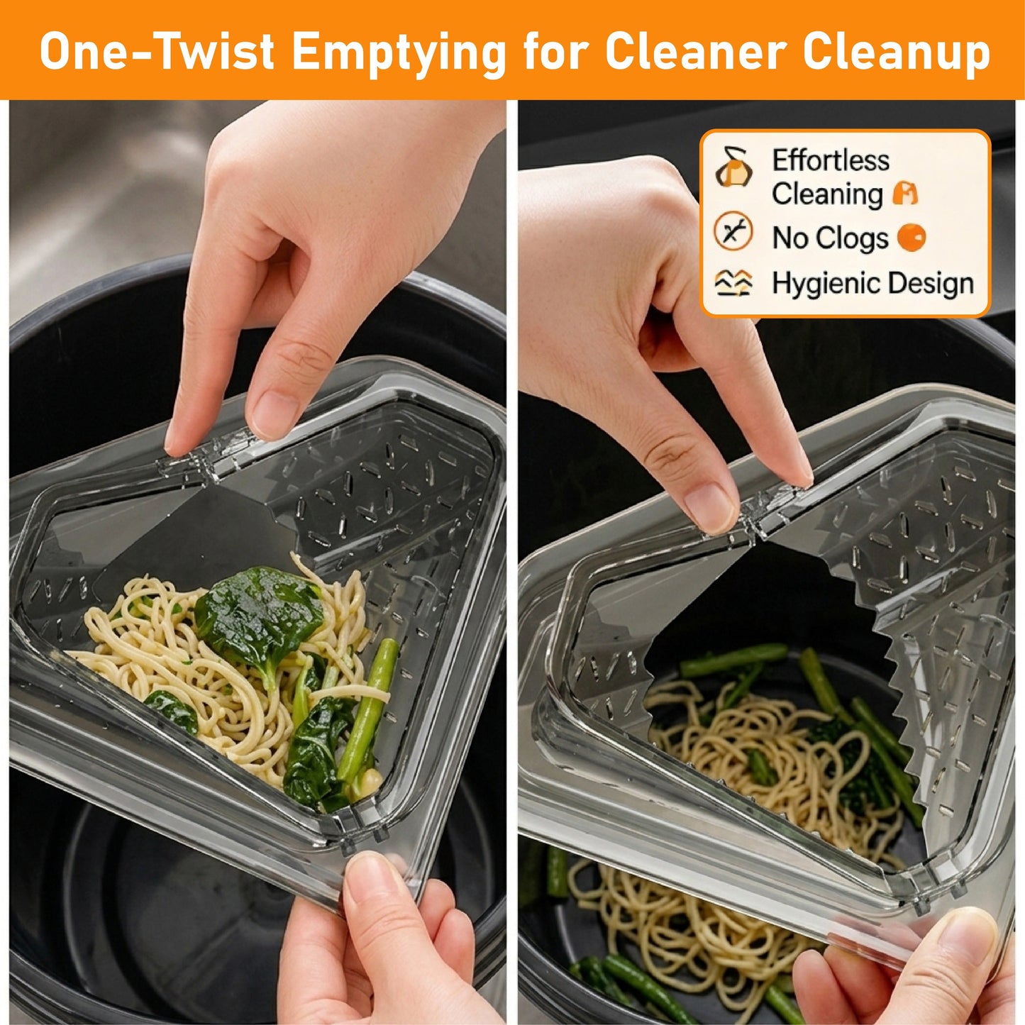 HomeCleanGoods™ TwistDrain Magnetic Triangle Sink Strainer