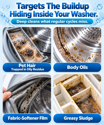 HomeCleanGoods™ WasherMatrix Hair Grime & Odor Cleaning Tablets
