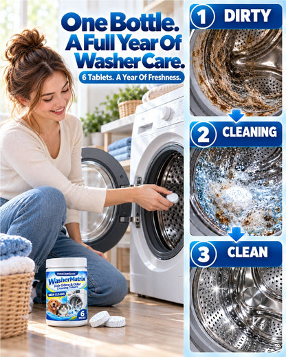 HomeCleanGoods™ WasherMatrix Hair Grime & Odor Cleaning Tablets