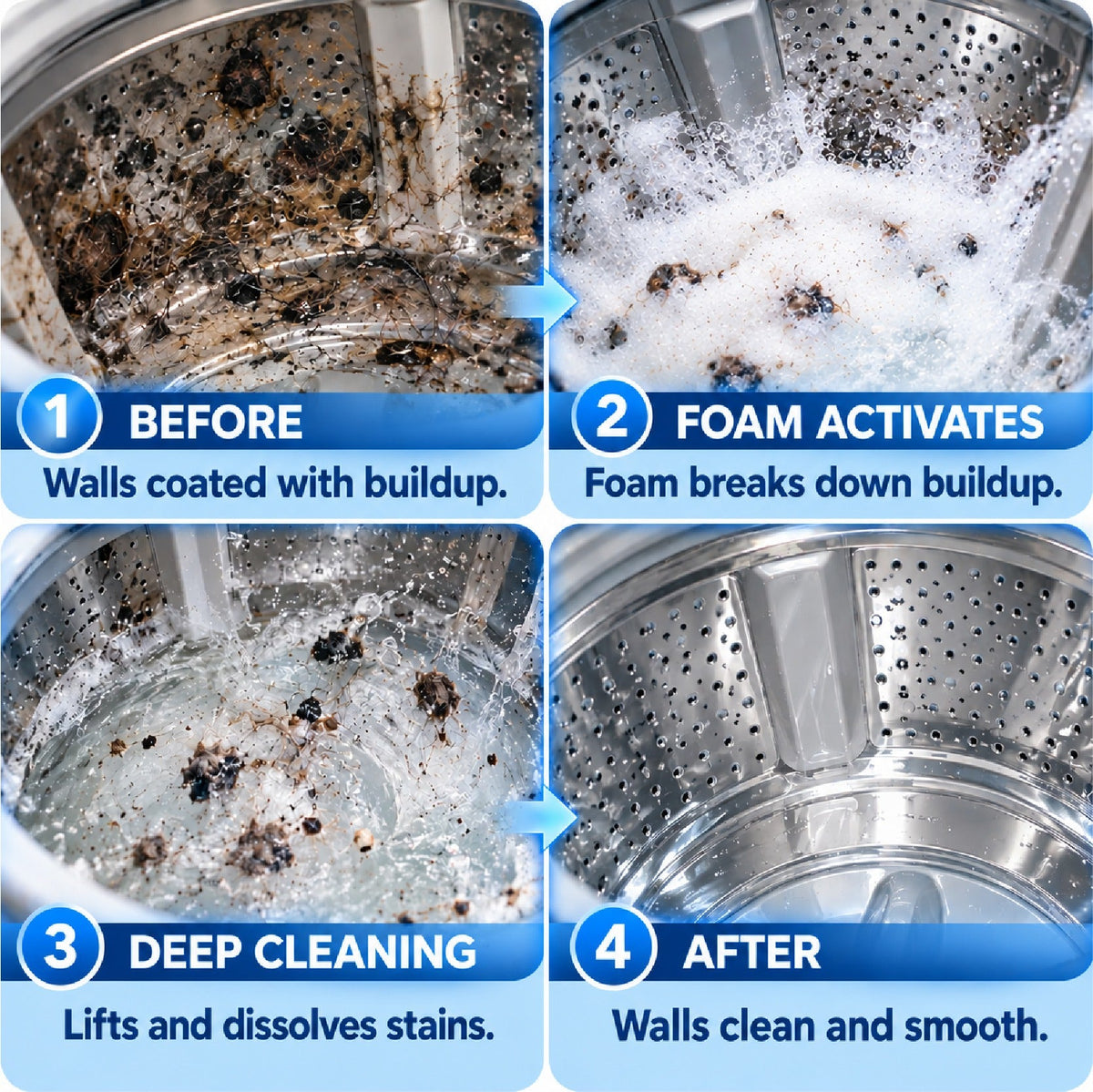 HomeCleanGoods™ WasherMatrix Hair Grime & Odor Cleaning Tablets