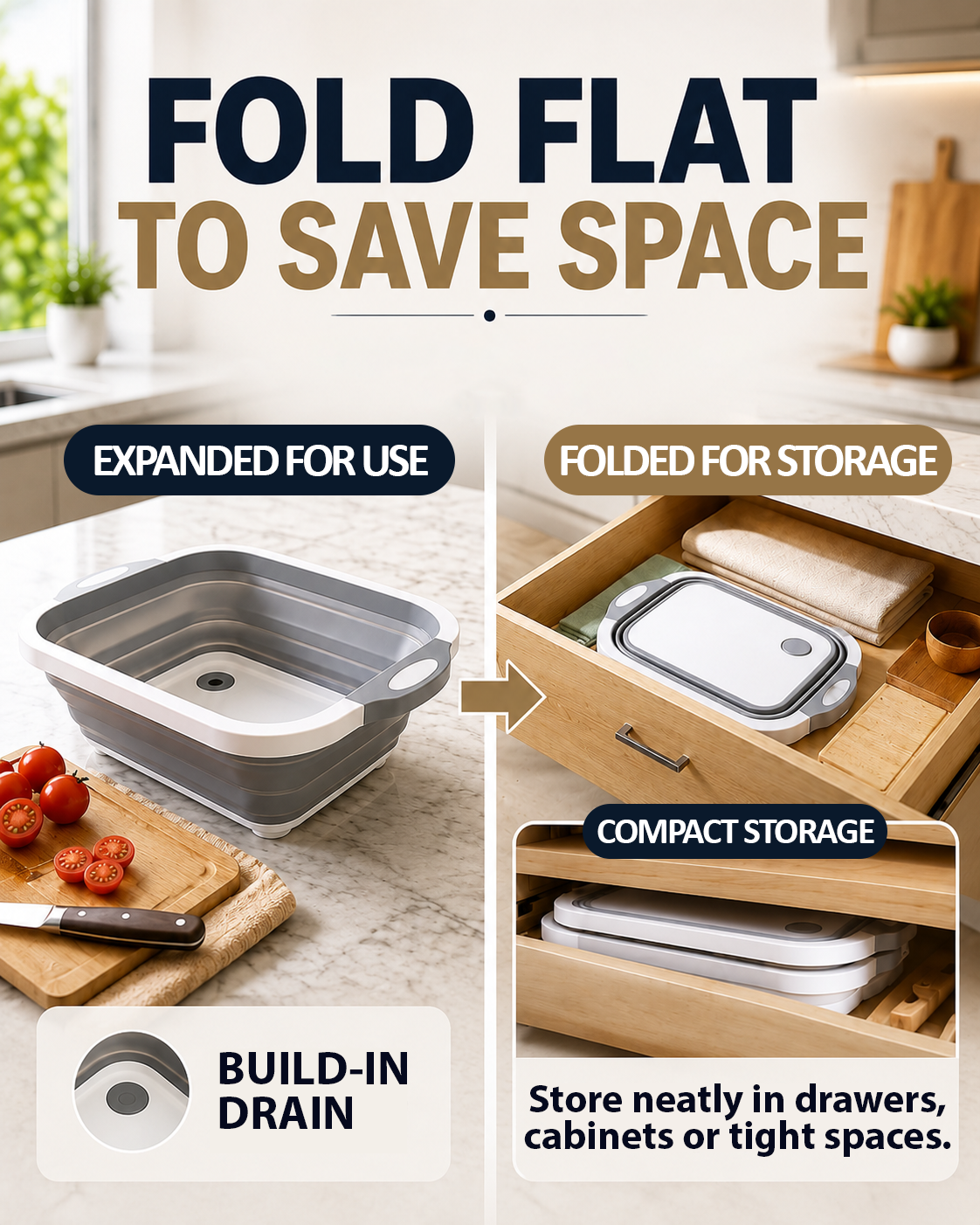 LivLifeGoods™ AllPrep Collapsible Kitchen Prep Station