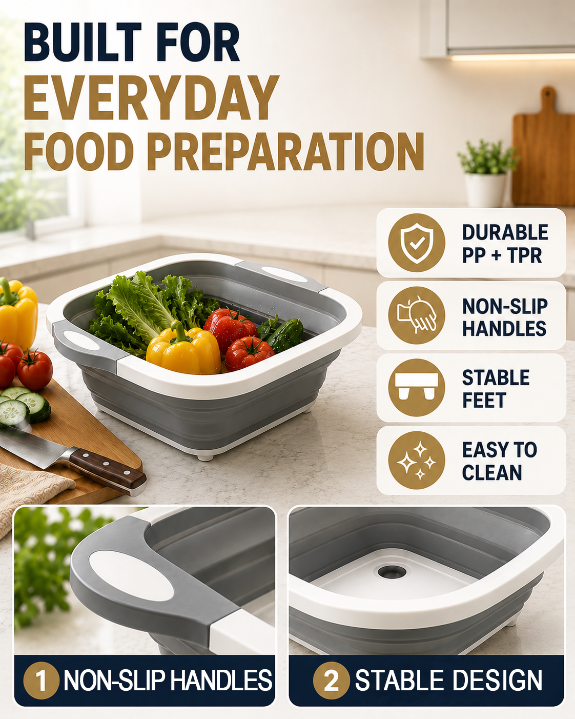 LivLifeGoods™ AllPrep Collapsible Kitchen Prep Station