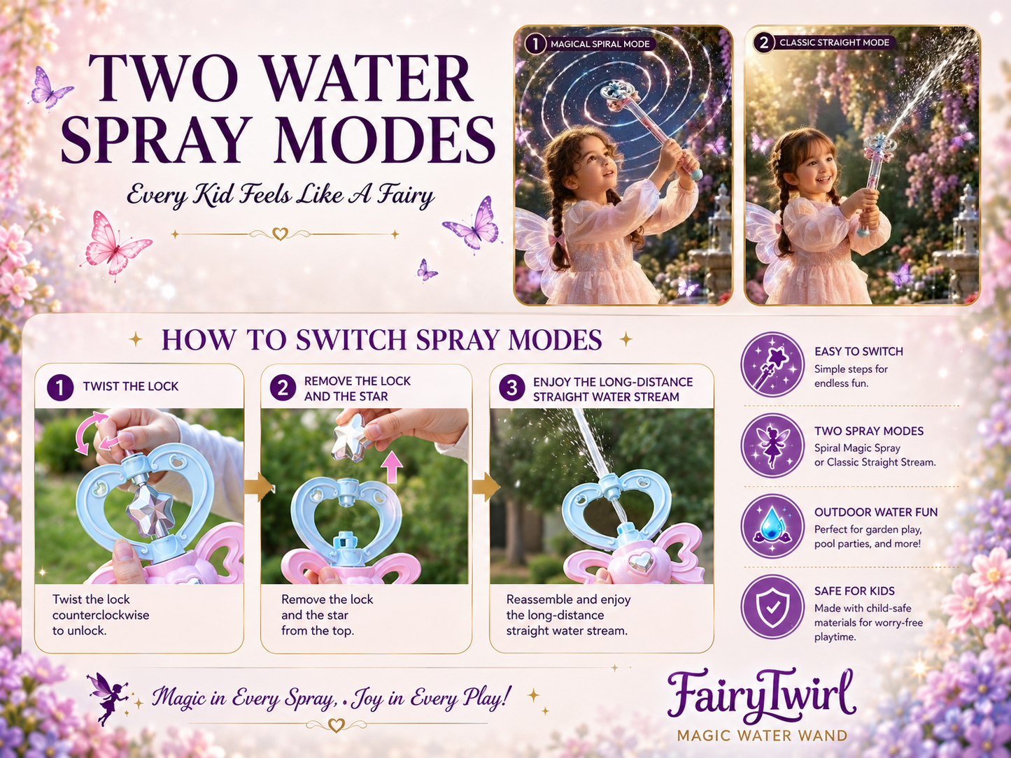 LivLifeGoods™ FairyTwirl Magic Water Wand