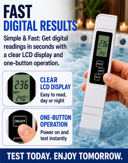 LivLifeGoods™ PureCheck Smart 3-in-1 TDS Water Quality Tester