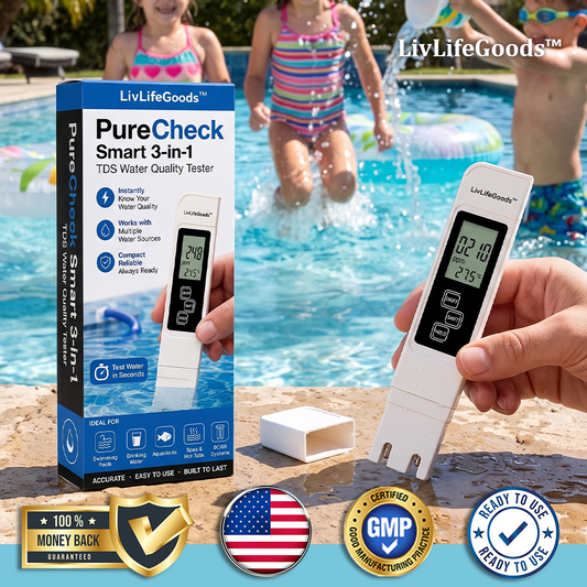 LivLifeGoods™ PureCheck Smart 3-in-1 TDS Water Quality Tester