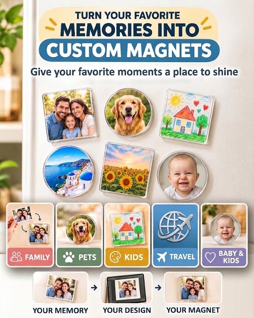 HomeCleanGoods™ MemorySnap DIY Acrylic Photo Magnet Making Kit