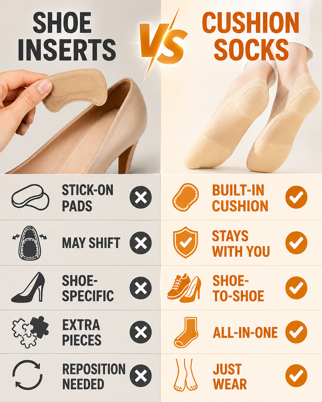 Next2Comfort™ CloudSole Invisible Cushion Shock-Absorbing Socks