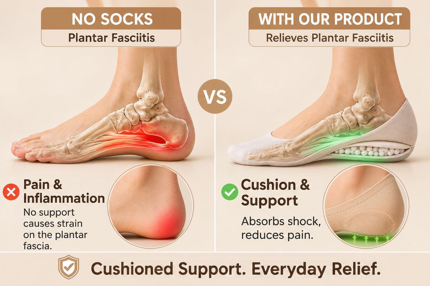 Next2Comfort™ CloudSole Invisible Cushion Shock-Absorbing Socks