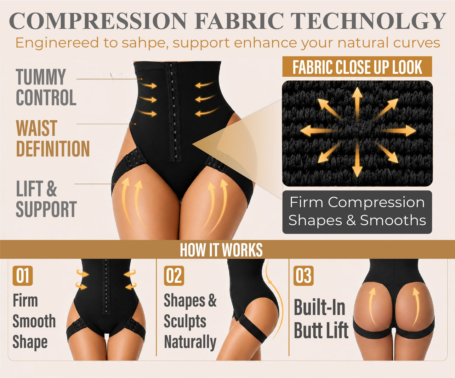 Next2Comfort™ CurveDefine Hip & Waist Adjustable Closure Corset Shaper