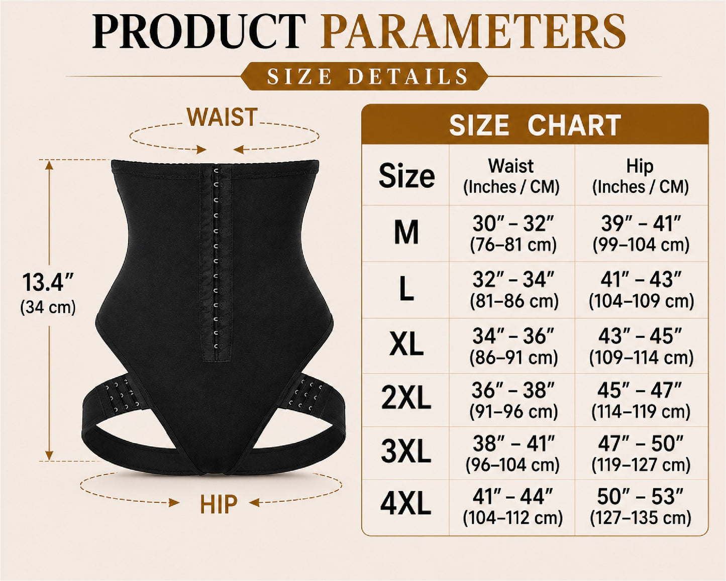 Next2Comfort™ CurveDefine Hip & Waist Adjustable Closure Corset Shaper
