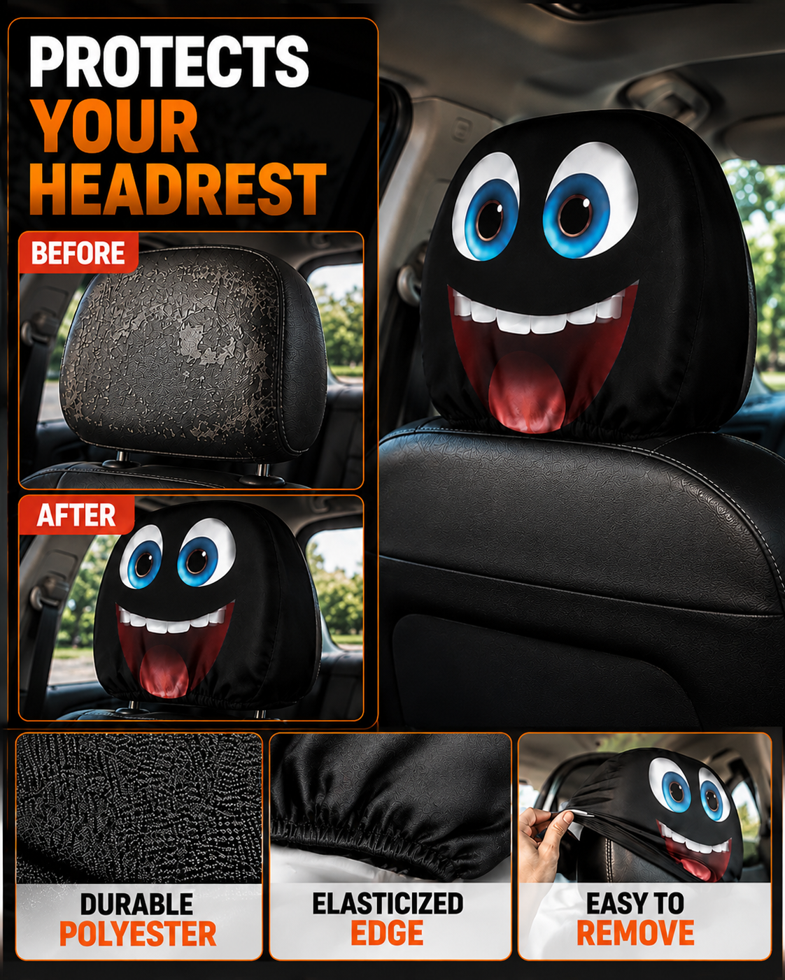 Next2Comfort™ HauntRide Phantom Passenger Car Headrest Cover