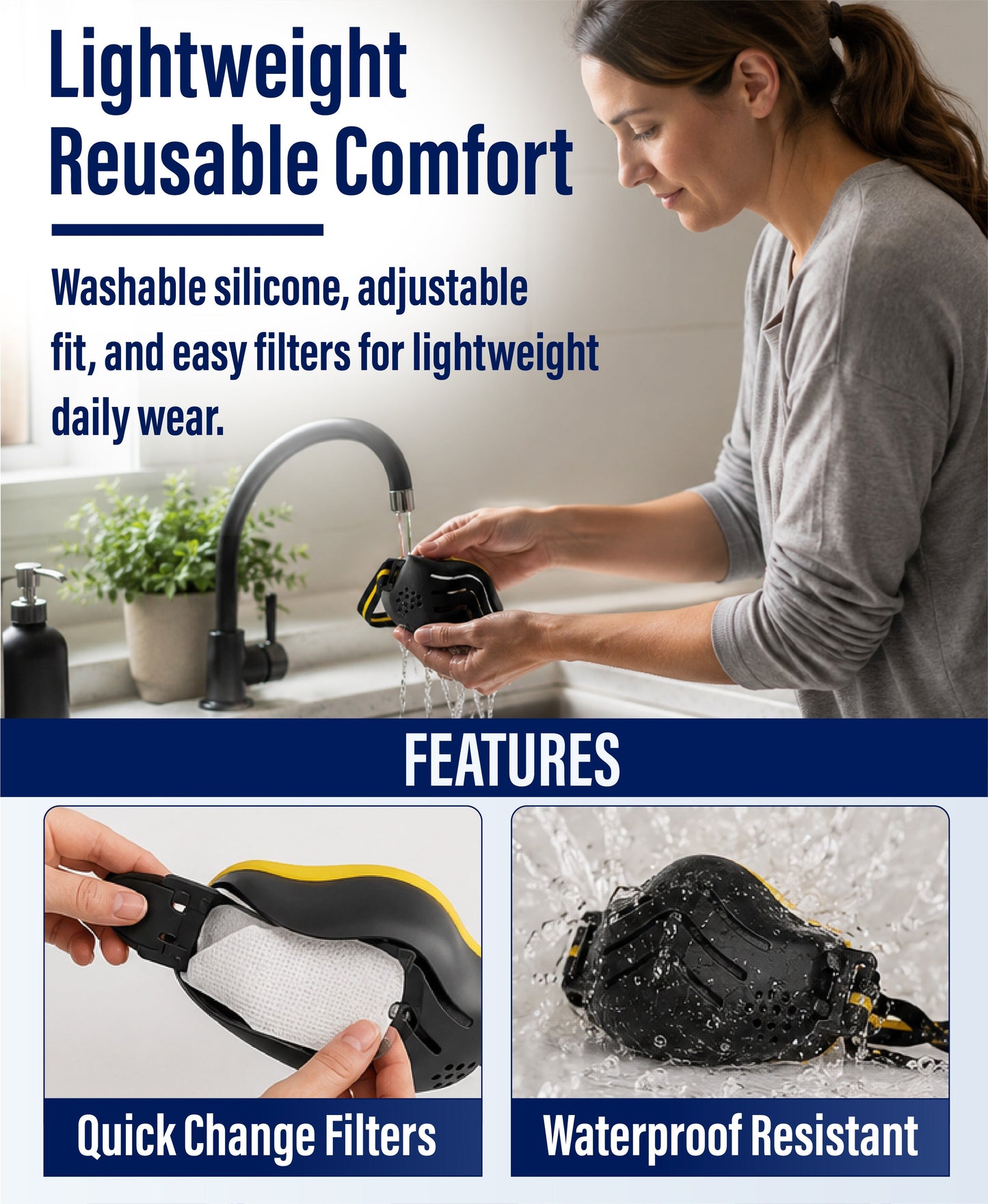 Next2Comfort™ MouthFree Activated Carbon Nasal Filter Mask