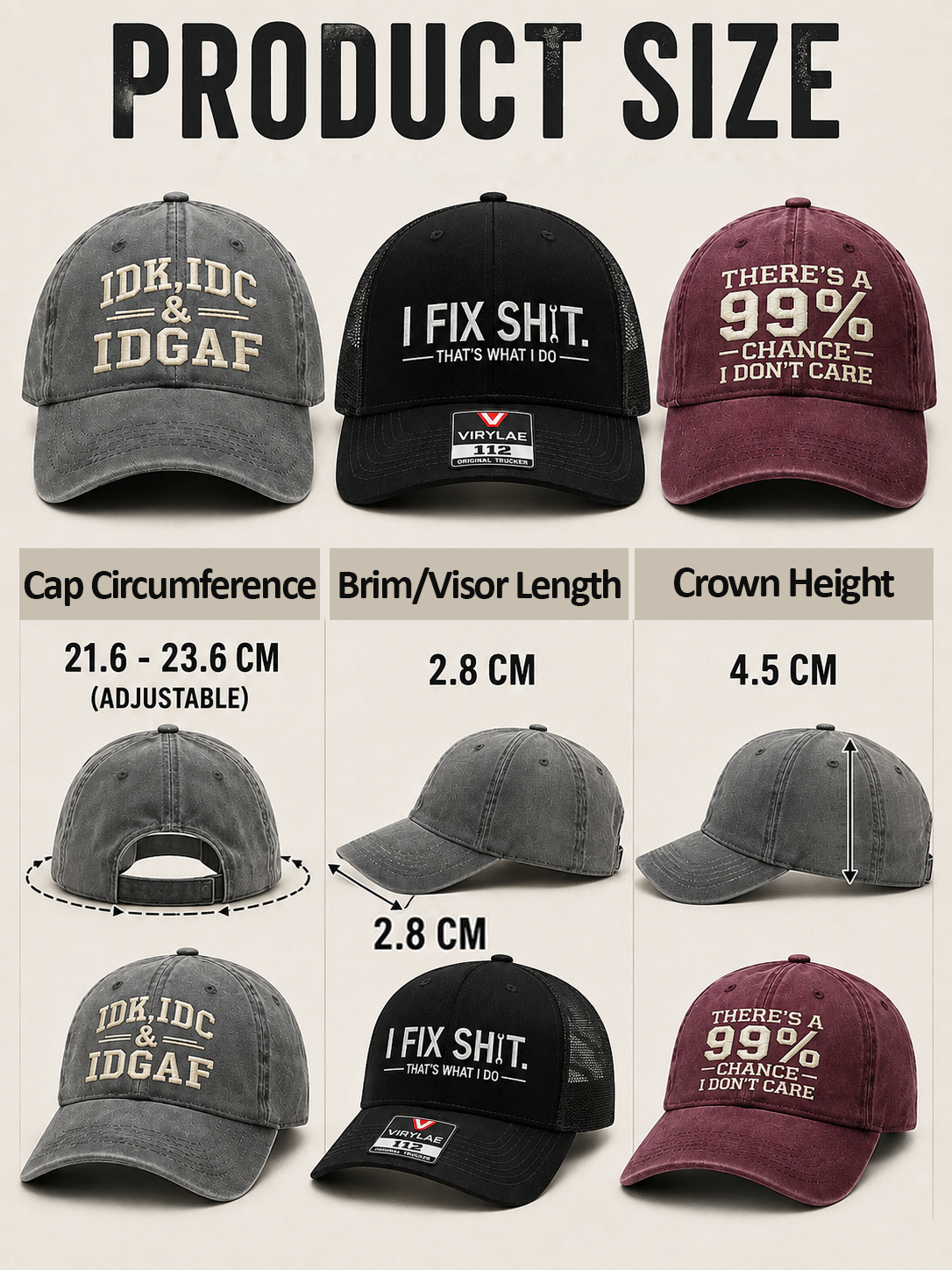 Next2Comfort™ SassStitch Attitude Statement Embroidered Cap