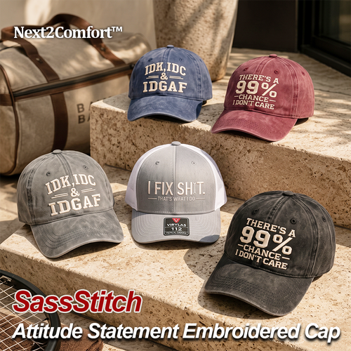 Next2Comfort™ SassStitch Attitude Statement Embroidered Cap