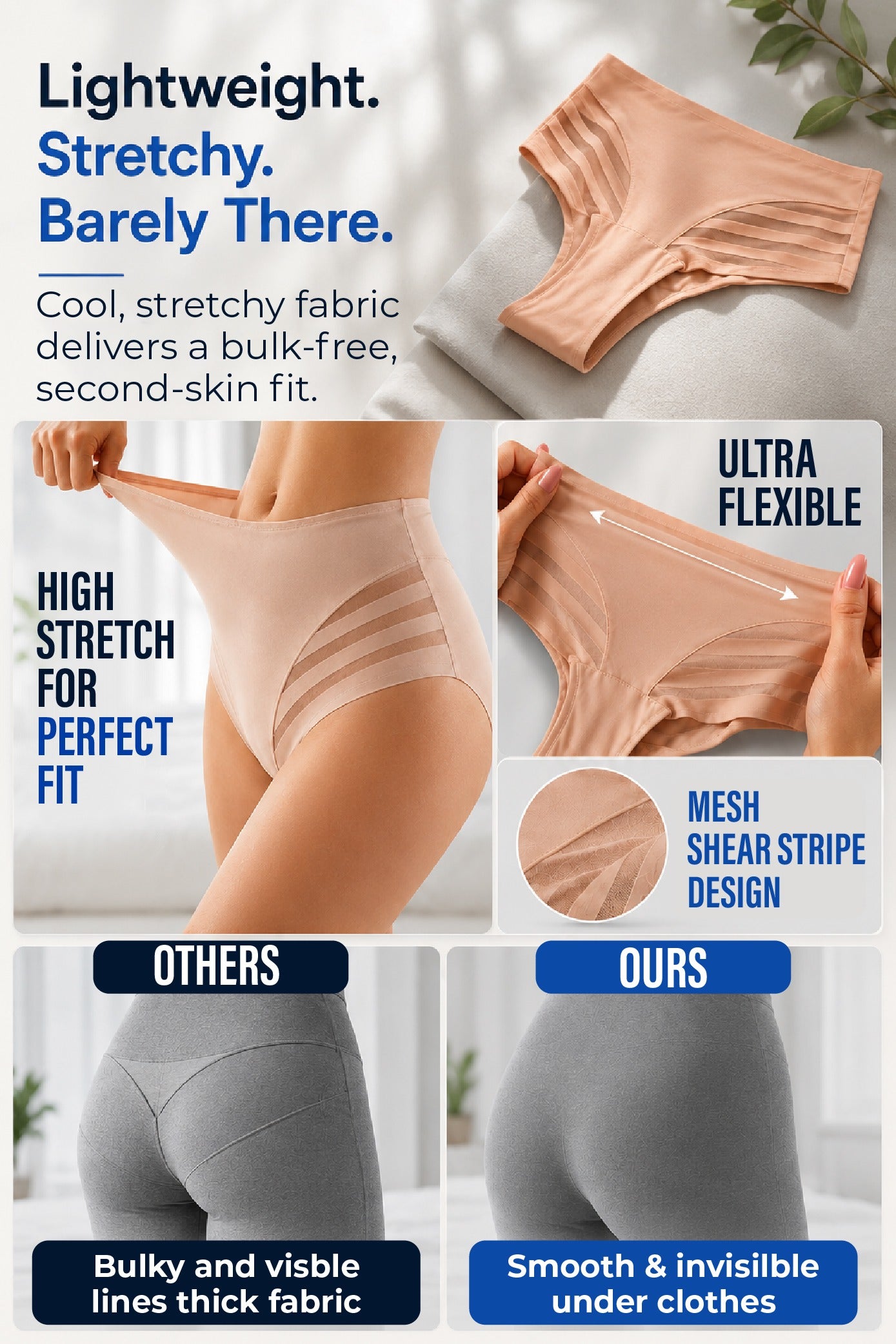 Next2Comfort™ SummerLite No-Cling Stripe Ventilated Panties