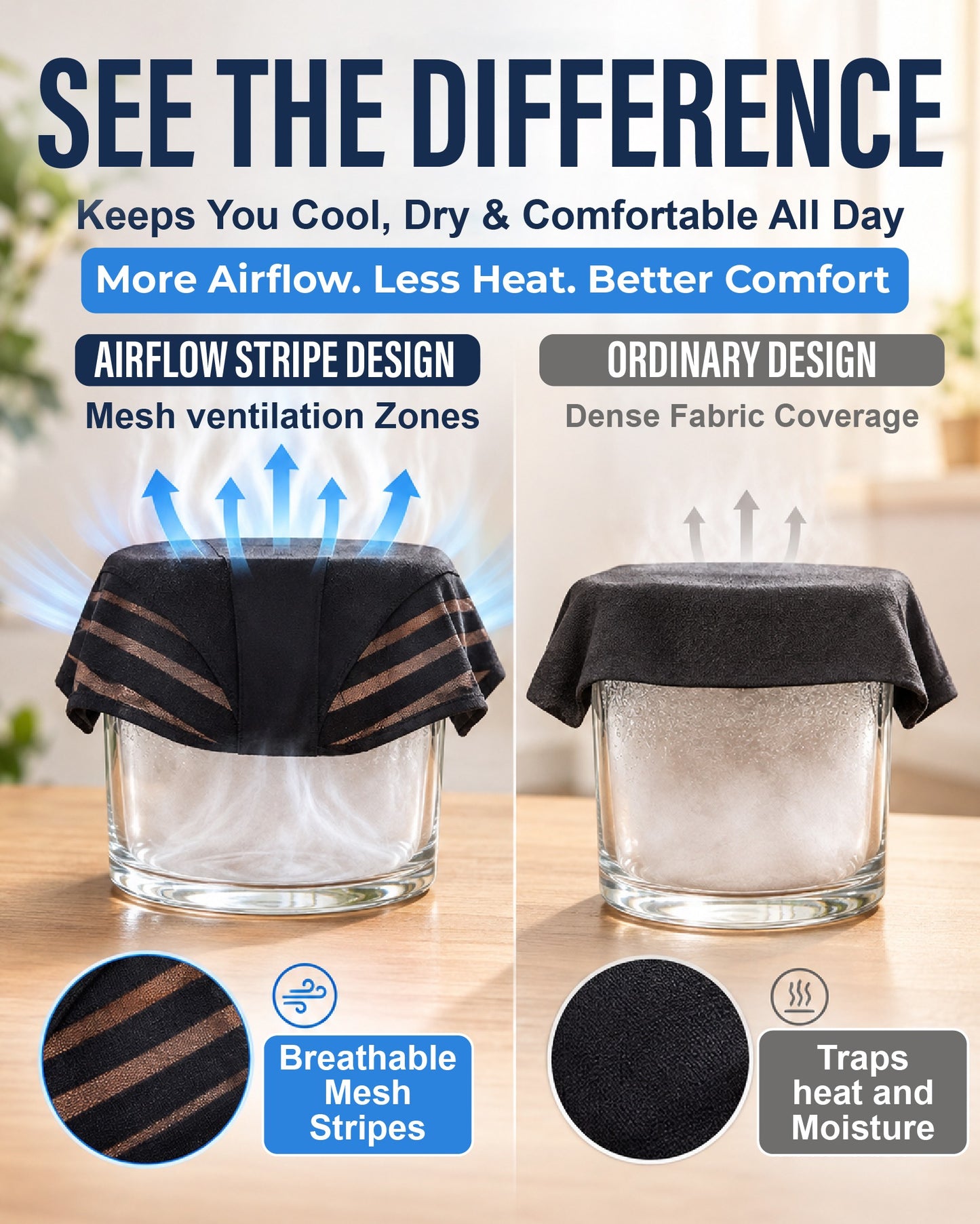 Next2Comfort™ SummerLite No-Cling Stripe Ventilated Panties