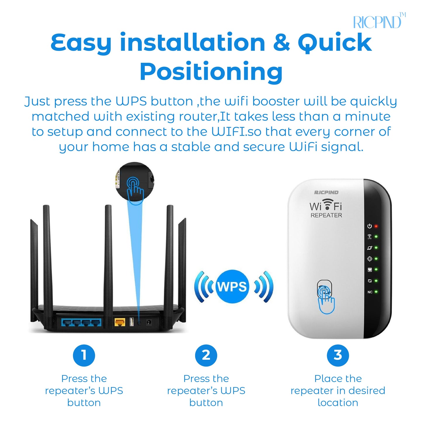 RICPIND Reach Max 3000 WiFi Signal Booster