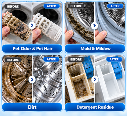 HomeCleanGoods™ WasherMatrix Hair Grime & Odor Cleaning Tablets